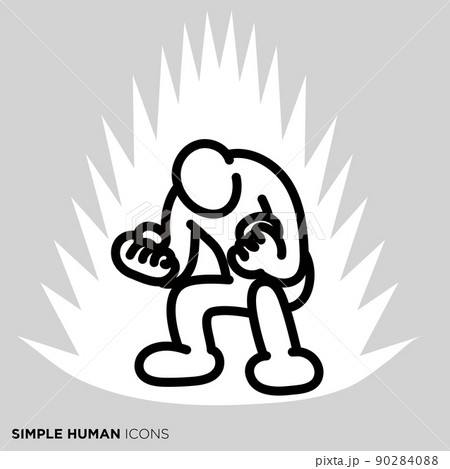 シンプルな人間のアイコンシリーズ　「力を解放する人」 90284088