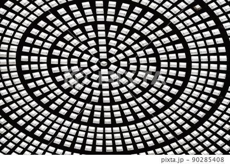 Brussels Business district, Brussels Capital Region - Belgium - Abstract interior design of the glass dome of the Ravenstein gallery Brussels Business district, Brussels Capital Region - Belgium - Abstract interior design of the glass dome of the Ravenstein gallery 90285408