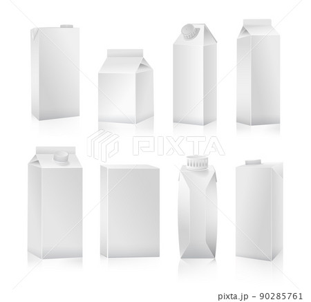Set of White Paper Packs for milk, juice, and other Realistic vector illustration Set of White Paper Packs for milk, juice, and other Realistic vector illustration 90285761