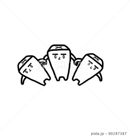 歯が組体操しているイラスト 90287387