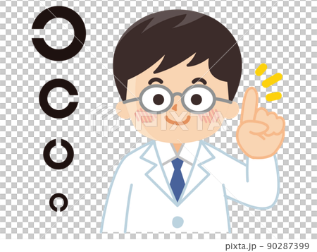 視力検査をする眼科医　医師　医者 90287399