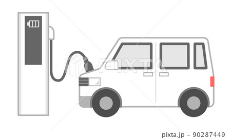 ステーションで電気自動車を充電 90287449