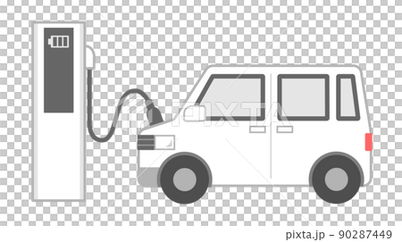 ステーションで電気自動車を充電 90287449