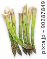 Vegetarian fresh green asparagus. vegetable on white 90287849
