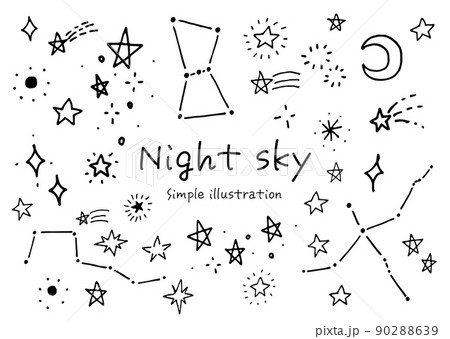 手描きの星のイラストのイラスト素材