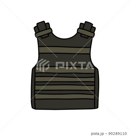 body armor doodle icon, vector color line illustration body armor doodle icon, vector color line illustration 90289110