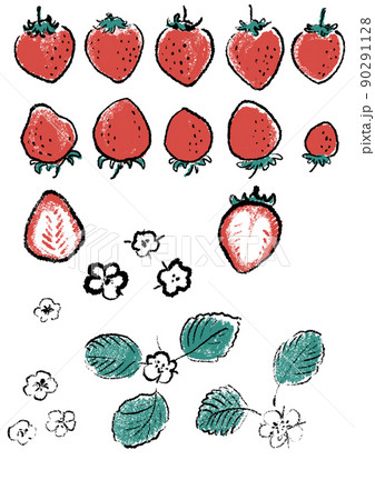 筆で描いた苺のイラストのイラスト素材 [90291128] - PIXTA
