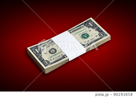 Bundle of US dollar bills isolated on white. Pack of american money with high resolution on perfect white background 90291658