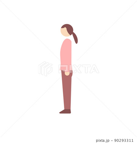 女性　横向き　アイコン 90293311