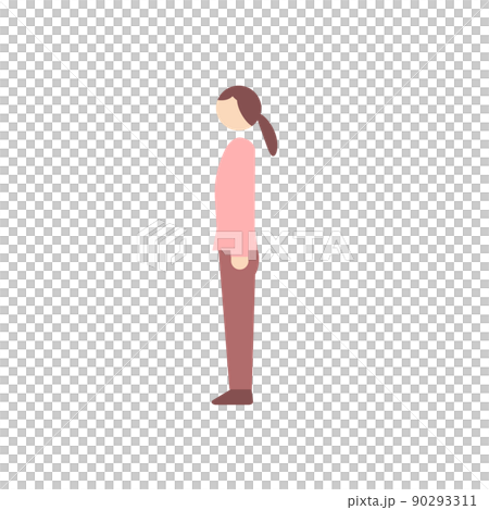 女性　横向き　アイコン 90293311