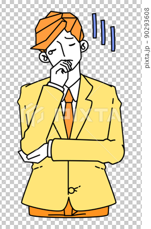 Illustration Of A Man In A Disappointed Suit - Stock Illustration 