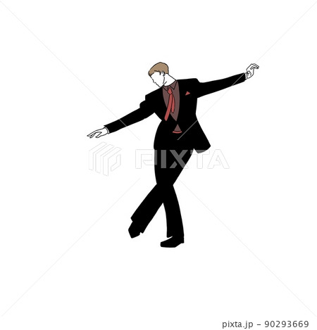 スーツ姿で踊る男性ダンサー 90293669