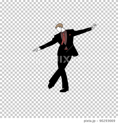 スーツ姿で踊る男性ダンサー 90293669