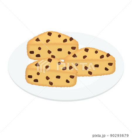 チョコチップが入ったスコーンのイラストのイラスト素材