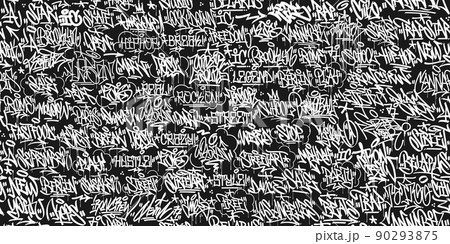 Dark Seamless Abstract Hip Hop Street Art Graffiti Style Urban Calligraphy Vector Illustration Background Dark Seamless Abstract Hip Hop Street Art Graffiti Style Urban Calligraphy Vector Illustration Background 90293875