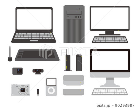 PCと周辺デバイスのイメージイラスト 90293987