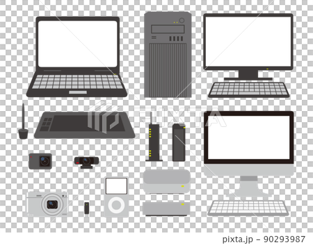 PCと周辺デバイスのイメージイラスト 90293987