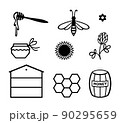 Bee and honey icon set 90295659