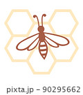 Bee on honeycomb icon 90295662