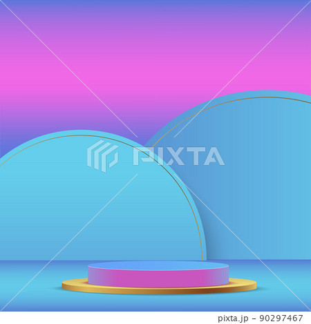 Abstract studio room with gradient pedestal podium. Vector Abstract studio room with gradient pedestal podium. Vector 90297467