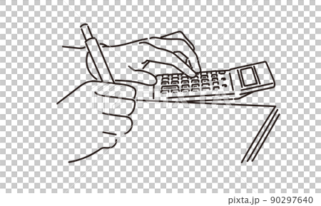 用計算器計算的人手邊 90297640
