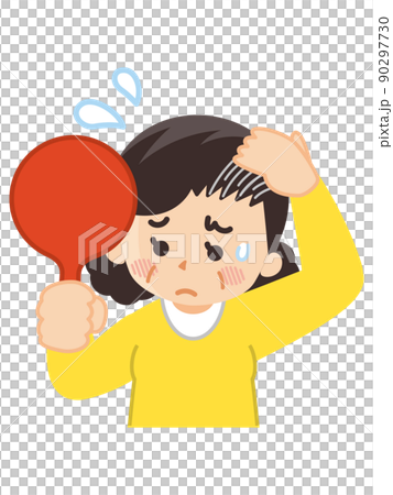 白髪が気になる中年女性 白髪が気になる中年女性 90297730