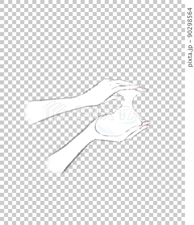 手に乗せた洗顔の泡のイラスト 90298564