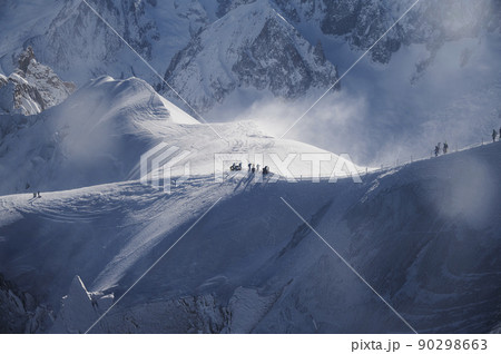 Landscape of Aiguille du Midi, Chamonix Mont Blanc valley, France 90298663