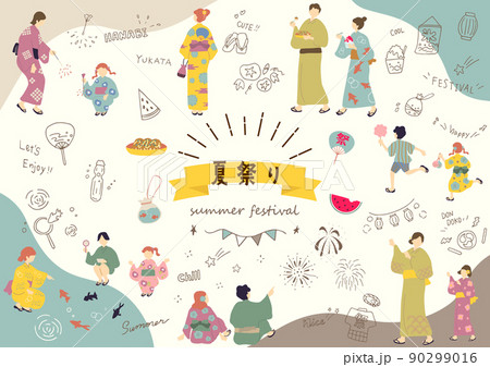 夏祭りを楽しむ人達 夏祭りを楽しむ人達 90299016