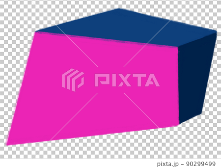 Neon pink futuristic banner text box architecture geometric perspective 3D style hand draw illustration 90299499