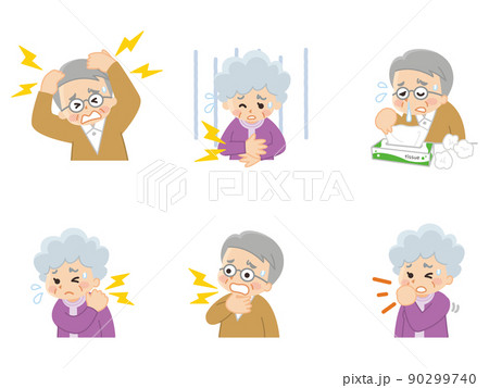 体調不良の高齢者 頭痛 腹痛 鼻炎 肩凝り 咳 体調不良の高齢者 頭痛 腹痛 鼻炎 肩凝り 咳 90299740