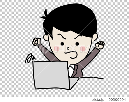 在會議上生氣的遠程辦公 PC 商務辦公人員 90300994