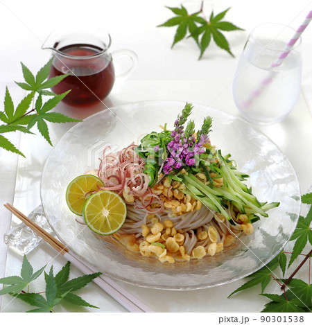 冷やしたぬきそば　冷やしたぬき蕎麦 90301538