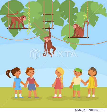 Zoo animals vector flat style design illustration 90302638
