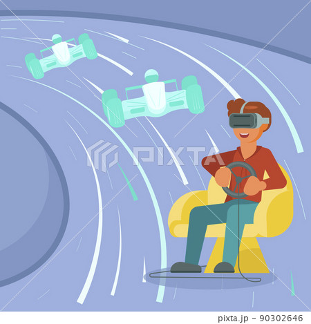 Virtual reality game concept vector illustration 90302646