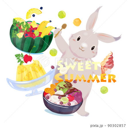 スイーツ食べ放題とうさぎの甘い夏 グレー スイーツ食べ放題とうさぎの甘い夏 グレー 90302857