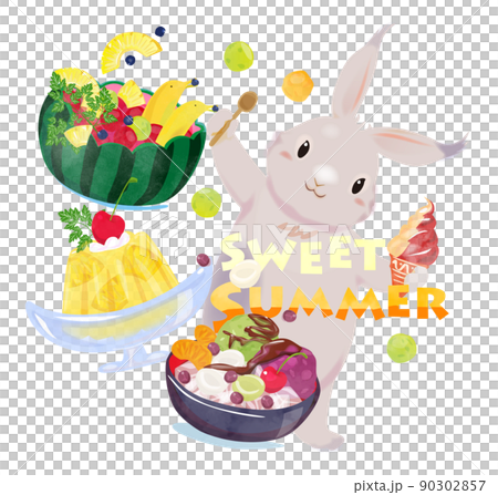 スイーツ食べ放題とうさぎの甘い夏 グレー スイーツ食べ放題とうさぎの甘い夏 グレー 90302857