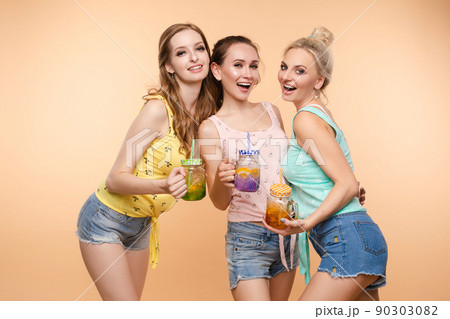 Sweet Life. Three beautiful slender women in 90303082