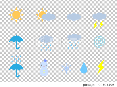 天氣預報圖標插圖集 90303396