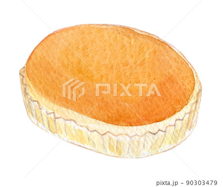 チーズ蒸しパン　水彩イラスト 90303479