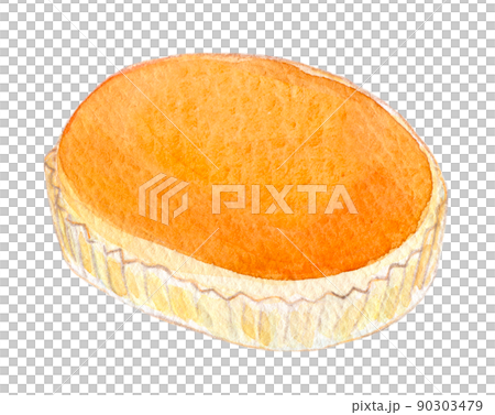 チーズ蒸しパン　水彩イラスト 90303479