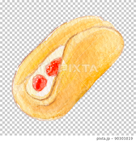 Omelette watercolor illustration 90303819