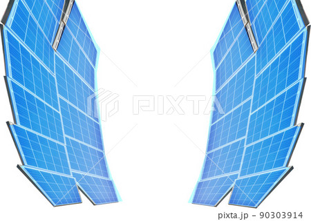 Solar cell system, panel isolated from the background. Solar cell system, panel isolated from the background. 90303914