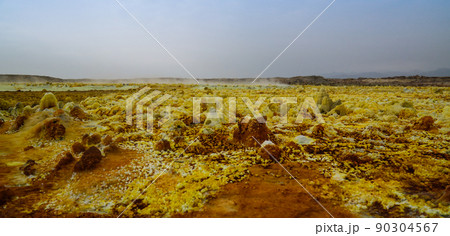 Salt structure close-up inside Dallol volcanic crater in Danakil depression, Afar, Ethiopia Salt structure close-up inside Dallol volcanic crater in Danakil depression, Afar, Ethiopia 90304567
