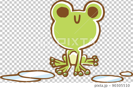 笑顔がかわいい蛙のイメージイラストのイラスト素材