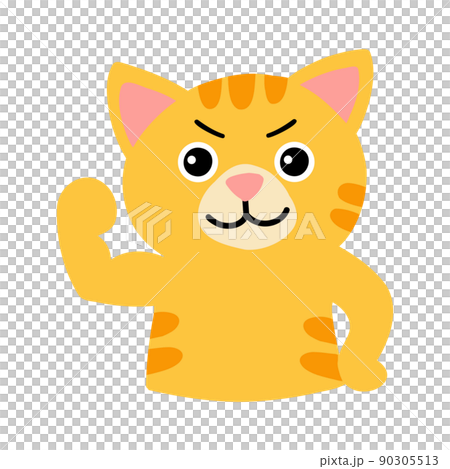 A cat with a guts pose, a tea tiger A cat with a guts pose, a tea tiger 90305513