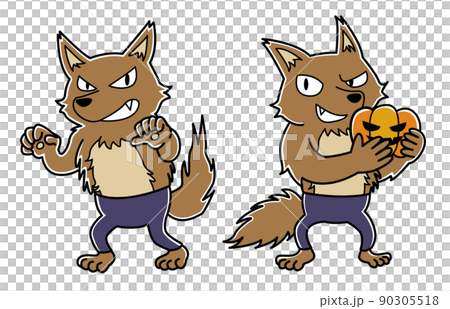 Werewolf illustration set (whole body) 90305518