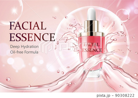 Rose facial essence ad template 90308222