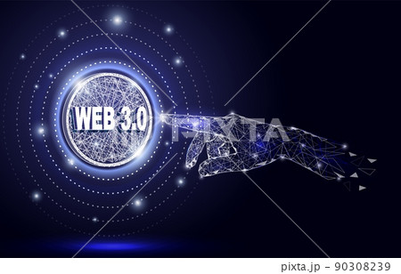 Human hand reaching web 3.0 abstract vector 90308239