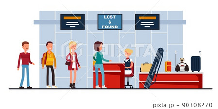 Lost found service vector queue at airport terminal 90308270